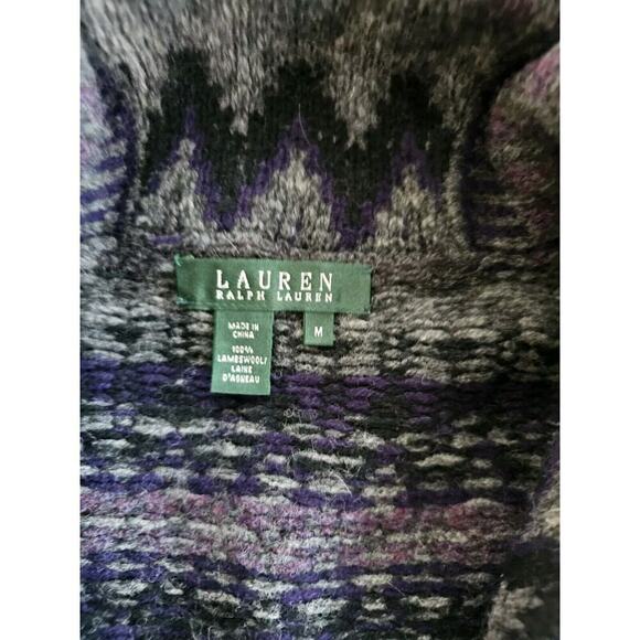 Lauren Ralph Lauren 100% Wool Aztec Vest Womens Size M Preppy Southwestern - Picture 4 of 7